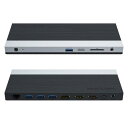 WAVLINK USB C 三重ディスプレイ ドッキングステーション 13-in-1 PC用100W充電対応、最大4K@60Hz DP HDMI USB 3.0 ギガビットイーサネット SD/TF カードスロット オーディオジャック搭載、Windows Mac OS対応 …