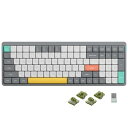 nuphy Air96 V2 ワイヤレスメカニカルキーボード、100キーゲーミングキーボード、Bluetooth 5.1、2.4G、有線接続をサポート、PC/ラップトップ/Windows/Mac用 (グレー, Gateron Moss)