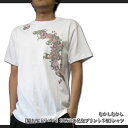 【ポイント2倍】むかしむかし 和柄 立体 発泡 プリント 半袖Tシャツ 隠れ桜ドラゴン S-2316S