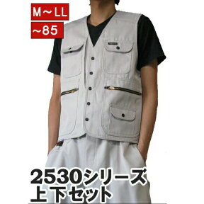 【ポイント2倍】寅壱 上下セット ベスト x ニッカズボン 2530s611406 シルバー 37 作業服 作業着 ニッカポッカ 作業ズボン 鳶服