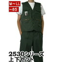 【ポイント2倍】寅壱 上下セット ベスト x ニッカズボン 2530s611406 ダークグリーン 35 作業服 作業着 ニッカポッカ 作業ズボン 鳶服