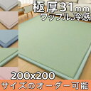 ラグ 200 200 冷感 ラグ 極厚 ワッフル ラグ 涼しい 洗える ラグマット 夏用 クッションマット 北欧 カーペット 夏 ひんやり 接触冷感 絨毯 滑り止め クッション 低反発 ラグ 200x200 無地 低反発カーペット かわいい おしゃれ センターラグ 2畳 ふわふわ サラッと 通気性(3)