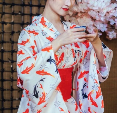 浴衣 金魚 レディース 金魚柄 赤金魚 黒金魚 伝統柄 和風 トレンド 朱色 赤 浴衣セ...