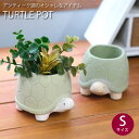 【新商品】CN26 ドニーズタートル S 植木鉢 亀 多肉植物 フラワーポット 寄せ植え 園芸用品 サボテン ガーデン雑貨 インテリア おしゃれ 雑貨 観葉植物 カメ 可愛い アンティーク調 アンティーク風 アンティーク加工