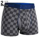 楽天メンズインナー通販2UNDRトランクス SWING SHIFT TRUNK PRINT（CHECK MATE） 全米オープン リッキーファウラー 前開き モダール（レーヨン）生地 【2UNDR】立体裁断 陰嚢ポケット 爽やか感触 股間 蒸れない サラサラ素材 メンズ 下着 【2nw19】【prnt】