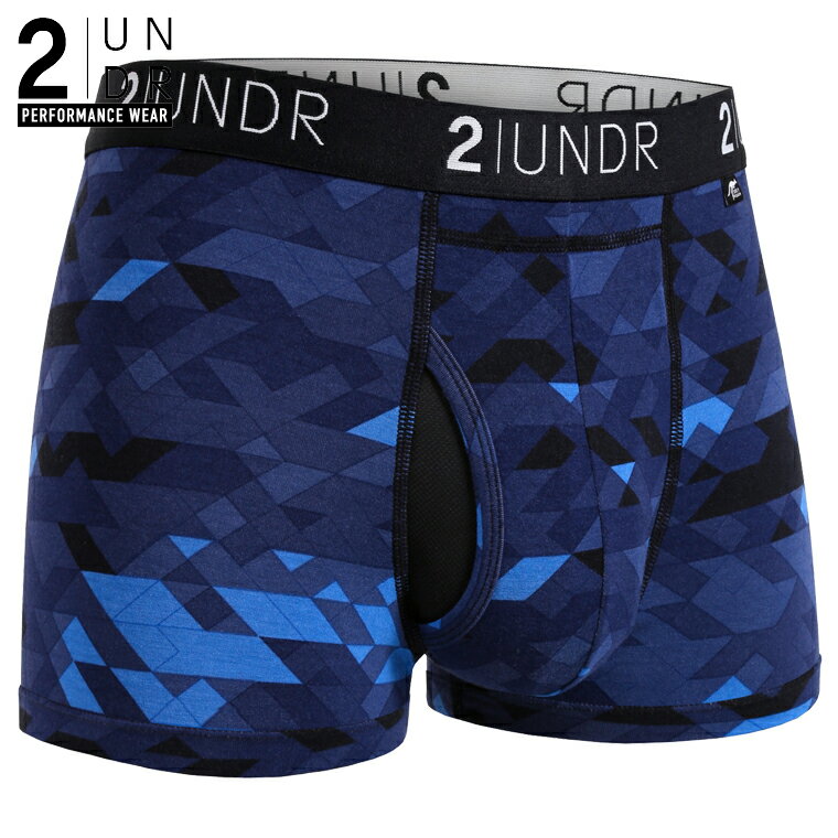 トランクス SWING SHIFT TRUNK PRINT(GEODE) 全米オープン リッキーファウラー 前開き モダール（レーヨン）生地 【2UNDR】立体裁断 陰嚢ポケット 爽やか感触 股間 蒸れない サラサラ素材 メンズ 下着 【2nw19】【prnt】