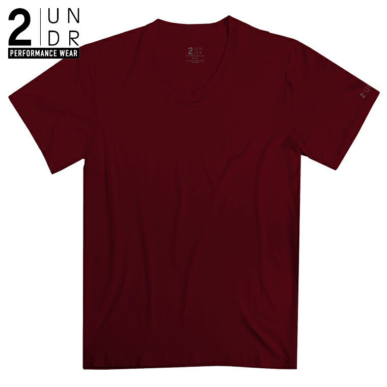 Vネック Tシャツ V NECK TEE SHIRT (MERLOT)全米オープン リッキーファウラー【2UNDR】高評価＆リピ続出◎ムレやベタつき無し！蒸れない サラサラ素材 抗菌 防臭 メンズ 【2nw19t】 1