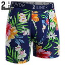 楽天メンズインナー通販2UNDRボクサーパンツ SWING SHIFT BOXER PRINT（TAHITI） 全米オープン リッキーファウラー 前開き モダール（レーヨン）生地 【2UNDR】立体裁断 陰嚢ポケット 爽やか感触 股間 蒸れない サラサラ素材 メンズ 下着 【2nw20】【prnt】