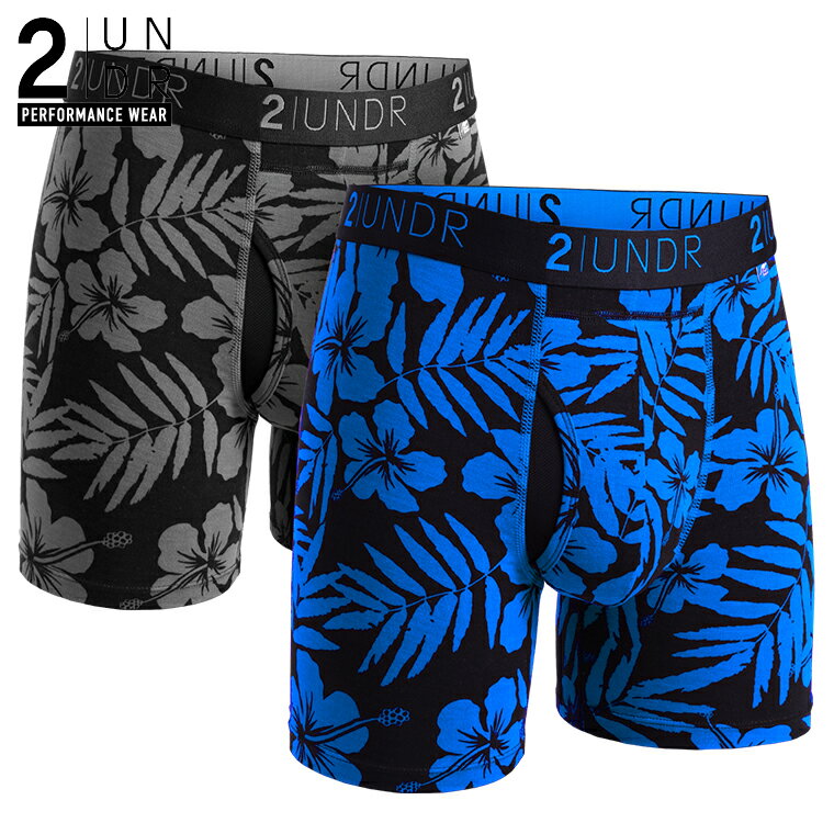 楽天メンズインナー通販2UNDRボクサーパンツ 【お得な2枚セット】SWING SHIFT BOXER（OAHU/LANAI） 全米オープン リッキーファウラー 前開き モダール（レーヨン）生地 【2UNDR】陰嚢分離 爽やか感触 股間 蒸れない サラサラ素材 メンズ【2nw21aw】【prnt】ハワイアン