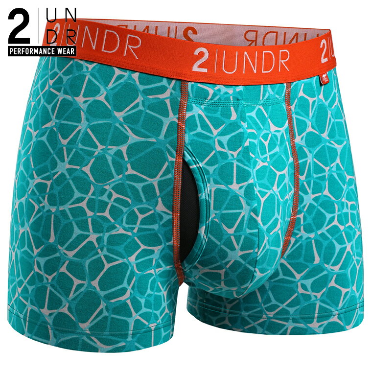 トランクス SWING SHIFT TRUNKS PRINT(POOL PARTY) 全米オープン リッキーファウラー 前開き モダール（レーヨン）生地 【2UNDR】立体裁断 陰嚢ポケット 爽やか感触 股間 蒸れない サラサラ素材 メンズ 下着 【2nw21ss】【prnt】