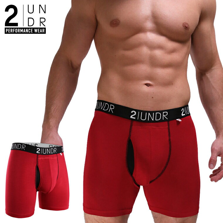 楽天メンズインナー通販2UNDRボクサーパンツ SWING SHIFT BOXER（Red/Red） 全米オープン リッキーファウラー 前開き モダール（レーヨン）生地 【2UNDR】立体裁断 陰嚢ポケット 爽やか感触 股間 蒸れない サラサラ素材 メンズ 下着 【2nw】