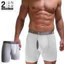 楽天メンズインナー通販2UNDRボクサーパンツ SWING SHIFT BOXER（White/Grey） 全米オープン リッキーファウラー 前開き モダール（レーヨン）生地 【2UNDR】立体裁断 陰嚢ポケット 爽やか感触 股間 蒸れない サラサラ素材 メンズ 下着 【2nw】