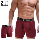 楽天メンズインナー通販2UNDRボクサーパンツ SWING SHIFT BOXER（Burgundy） 全米オープン リッキーファウラー 前開き モダール（レーヨン）生地 【2UNDR】立体裁断 陰嚢ポケット 爽やか感触 股間 蒸れない サラサラ素材 メンズ 下着 【2nw】