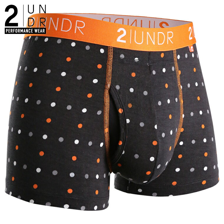 楽天メンズインナー通販2UNDRトランクス SWING SHIFT TRUNK PRINT（DOT COM） 全米オープン リッキーファウラー 前開き モダール（レーヨン）生地 【2UNDR】立体裁断 陰嚢ポケット 爽やか感触 股間 蒸れない サラサラ素材 メンズ 下着 【2nw】【prnt】