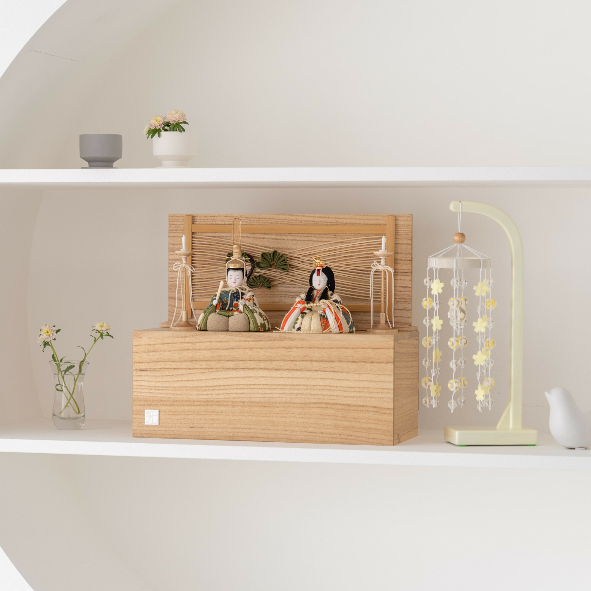 【選べる可愛い名前札プレゼント】雛人形 お雛様 コンパクト おしゃれ かわいい こひな収納飾り 竹千筋..