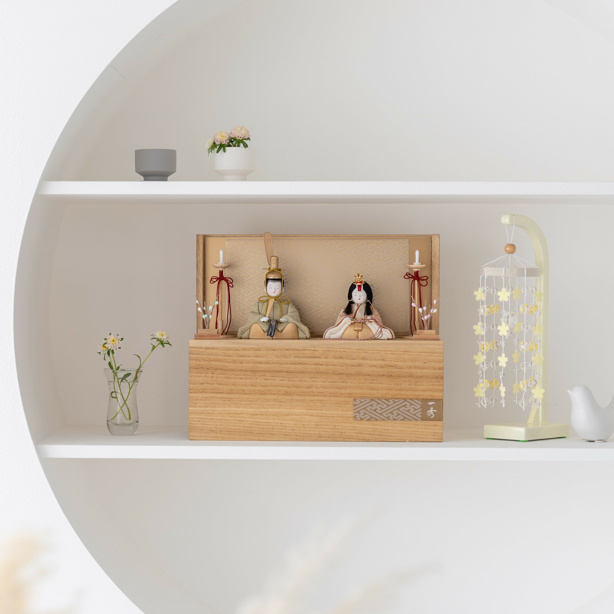 【選べる可愛い名前札プレゼント】雛人形 お雛様 コンパクト おしゃれ かわいい こひな収納飾り ゴー ...