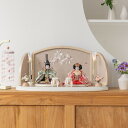 【選べる可愛い名前札プレゼント】雛人形 お雛様 コンパクト おしゃれ かわいい 木製 人気 ひなも平飾り 木目白 吉徳大光 正絹丸松文様