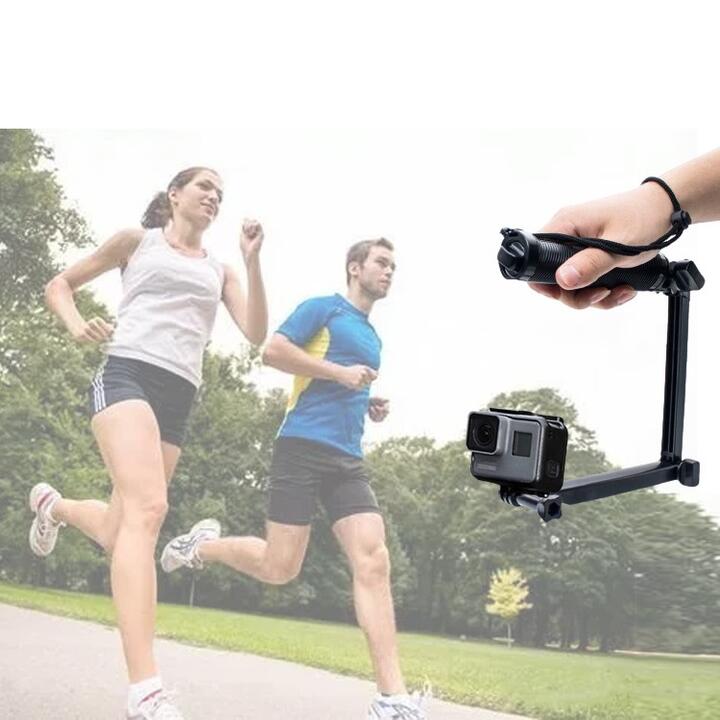 Gopro、アクションカメラ用 三つ折り 自撮り棒 マルチ セルフィスティック カメラ...
