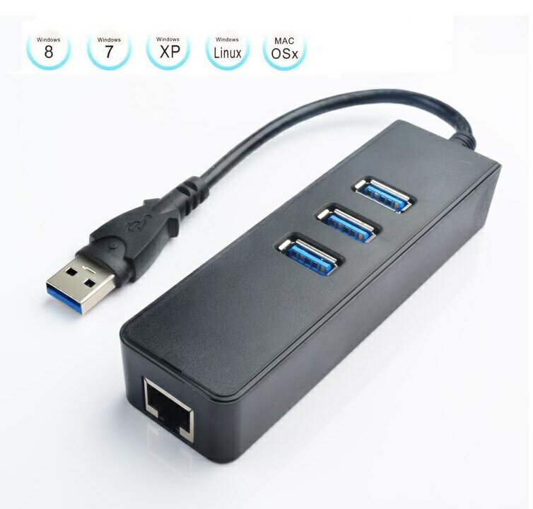 送料無料 USB3.0 to 3ポート USB3.0ハブ付 ハイスピード Gigabit 有線 LANアダプタ /USB3.0 マルチファンクション 10…