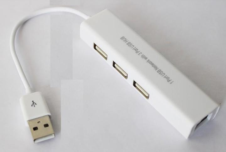 送料無料 MacBook専用 USB2.0 マルチファンクション LAN アダプタ USB2.0 Ethernet RJ45 and 3ポート HUB USBハブ付 有線LANアダプタ