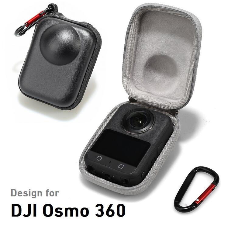 DJI Osmo 360用 EVA カメラ 保護ケース ファスナー コンパクト カメラレンズ保護 カラビナフック付き ..