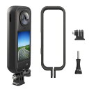 Insta360 X5用 フレームケース 縦撮り用 アクションカメラアクセサリー 保護ケース W1/4 ネジ穴 カメラ三脚用アダプターマウント ネジセット
