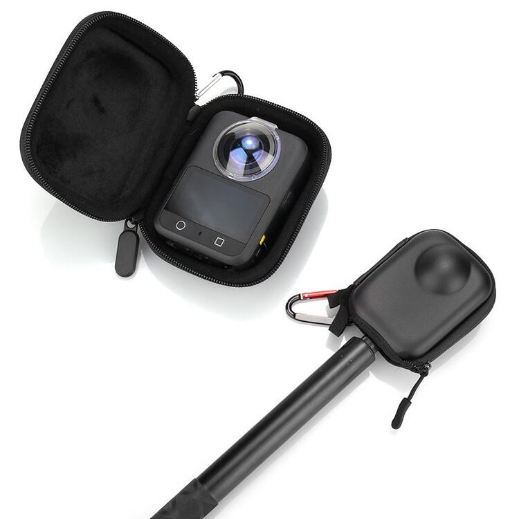 DJI Osmo 360用 EVA ケース カメラ 横開き 保護ケース ファスナー コンパクト カメラレンズ保護 カラビ..