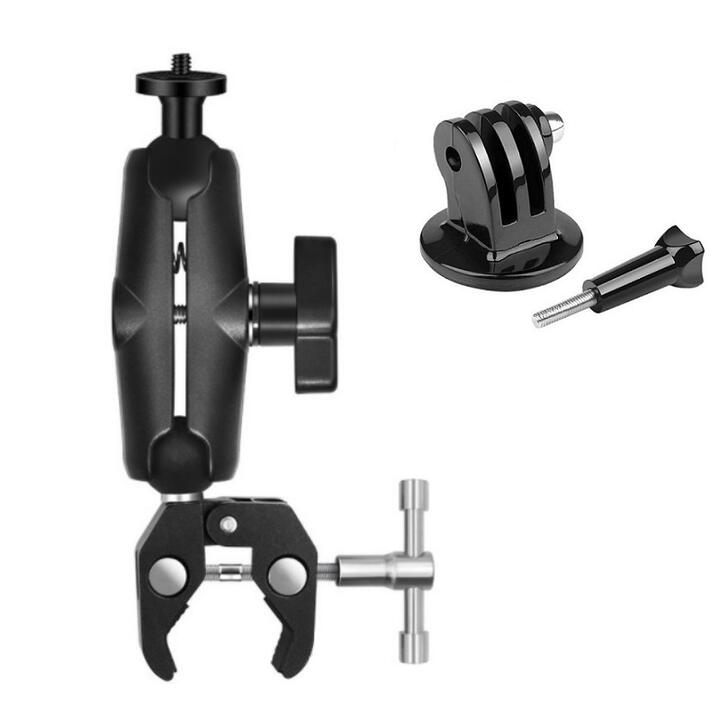 DJI Osmo Pocket Action、GoPro シリーズ、アクションカメラ対応 ハンドルポール、板 固定用 カニ クランプ マウントホルダー オートバ...