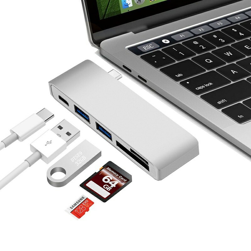 USB-C 5in1 J[h[_[ USB3.0 USB2.0 nut CXd|[gt HUB A_v^ USB3.1 Type C to SD SDHC UHS-I SDXC UHS-I TF MicroSD Micro SDHC UHS-I Micro SDXC Micro SDXC UHS-I(Max 2TB) For New Macbook chromeBook Pixel Surface Book2WINDOWS PCt