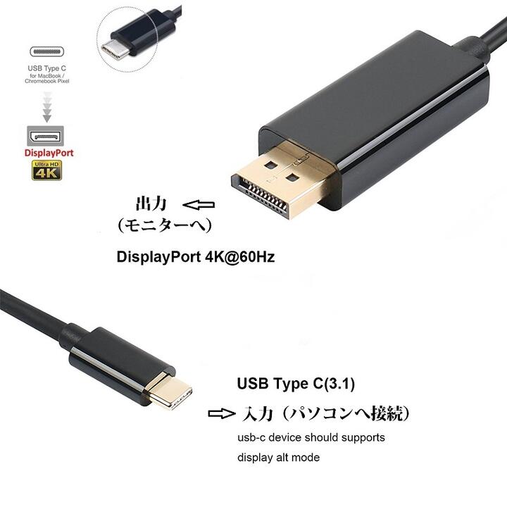 送料無料 USB C-DisplayPort ...の紹介画像2