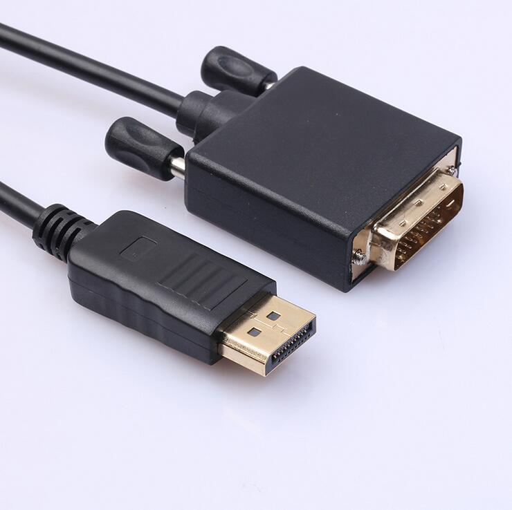 送料無料 DisplayPort to DVI-D (24 1)ピン 変換ケーブル オス−オス DP-DVI 1.8m 1080P （1920×1200使用不可）