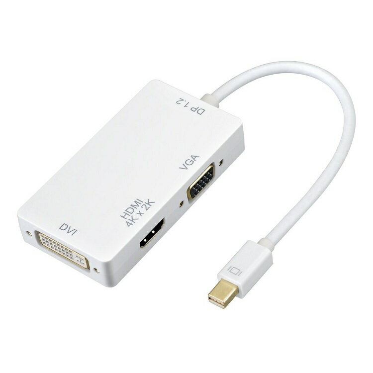 送料無料 端子DisplayPort1.2 or Mini DisplayPort1.2/Thunderbolt to HDMI/DVI/VGA 変換アダプタ Mini DP1.2-DVI(24 1)ピン/VGA ミニ D-Sub 15ピン/HDMI4K2K 2160P ミニ ディスプレイポート/サンダーボルト用 (DP Mini DP)選択