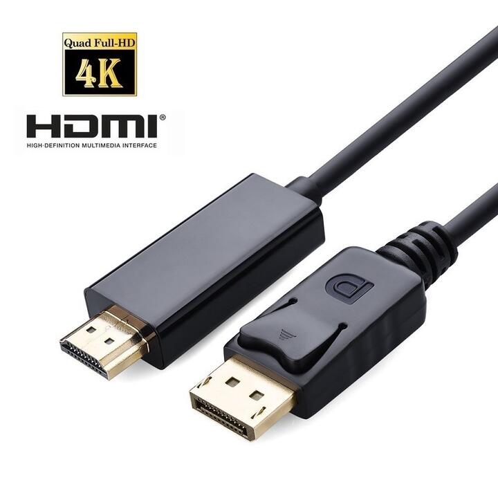 送料無料　DisplayPort to HDMI 高解像度 変換ケーブル アダプタ コンバータ 1.8m DP1.2-HDMI オス−オス 1080P/2160P…