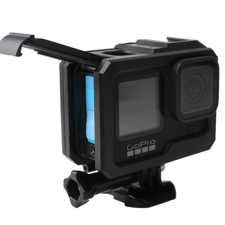GoPro HERO 13/HERO 12/ HERO 11/ HERO 10/ HERO 9用 ハード フレーム 保護ケース アクションカメラアクセサリー 本体カバー プラスチックフレーム ホットシュー コールドシューマウント ボーダー ハウジング ケース クイックリリースバックル 、ネジセット ブラック