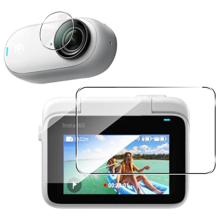 Insta360 GO 3 用 レンズ、スクリーン フィルムセット カメラレンズ保護フィルム スクラッチ防止 キズ、割れ防止 レンズプロテクター、硬度9H、HD強化ガラス アクションカメラアクセサリー