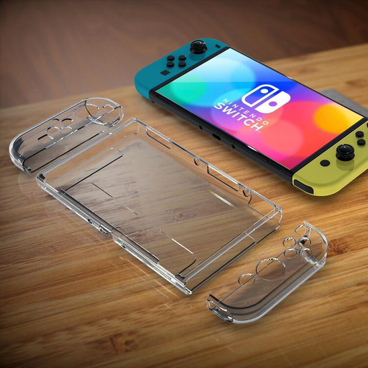 送料無料 Nintendo Switch OLED用 TPU ケース クリア ソフト バック カバー 透明 背面 ケース 落下防止 衝撃吸収 擦り傷防止 フルカバー スイッチ コントローラーカバー セット