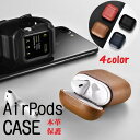 IAP002 iCARER アップル AirPods エアポッズ用 本革 ナッパ レザー ケース AirPods 保護ケース カバー セットしたまま充電可能 プロテクター エアポッズケース エアポッズ レザーケース（ブラック、ブラウン、ネイビー(ブルー)、レッド）4カラー選択