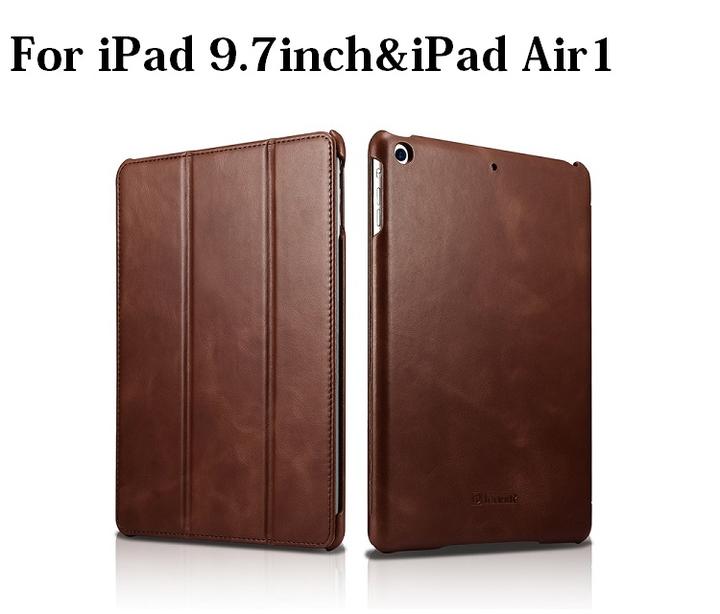 【正規品】iCARER NEW iPad 9.7インチ 第5世代 2017/第6世代 2018/iPad Air Air2/ Pro 9.7インチ選択 本革 ビンテージ レザー スマート ケース 三つ折り スタンド オートスリープ機能付（ブラック、ブラウン、レッド） 3カラー選択