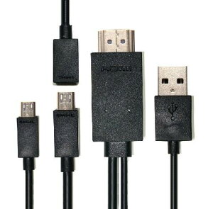̵Galaxy/Xperia/HTC/ARROWS/AQUOS ޥ5ԥ&11ԥб micro USB to HDMI Ѵ֥ MHL-HDMI 2m  ֥å 1080P micro 5ԥ-11ԥѴ֥