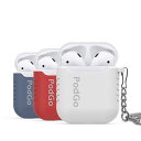 アップル AirPods 初代　AirPods2 ケース イヤホンケース 高品質シリコン保護カバー エアーポッズ 収納カバー エアポッズ用 メタル フック付 セットしたまま充電可能 カラビナ 携帯便利 エアポッズケース （ネイビー、ホワイト、レッド）3カラー選択