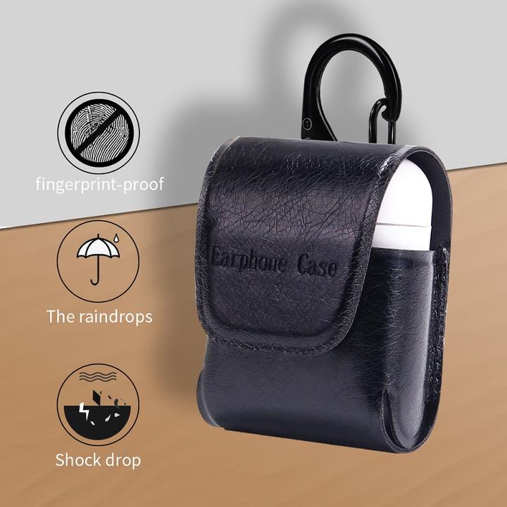 アップル AirPodsケース イヤホンケース PUレザー 保護カバー エアーポッズ 収納カバー エアポッズ用 セットしたまま充電可能 カラビナ 携帯便利 エアポッズケース（ブラック、ブラウン、ネイビー、シルバー、レッド）5カラー選択
