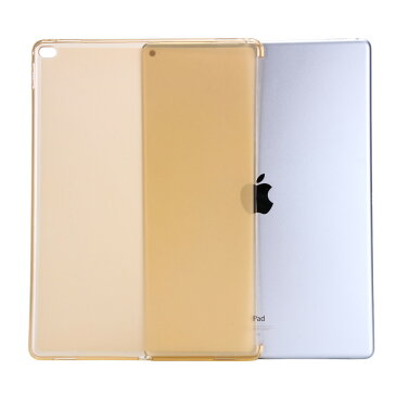 iPad Pro 10.5インチ/Air3 2019年版/Pro 12.9インチ(2015)/Pro 12.9インチ(2017)選択 TPU ソフト バック カバー 半透明 背面ケース 落下防止 スマートカバー、スマートキーボード対応 （ブラック、クリア、ピンク、ブルー、ゴールド）5カラー選択