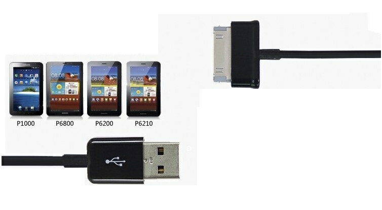 送料無料 Galaxy Tab SC-01C/SC-01D用 充電&同期 USBケーブル チャージ、データシンク 変換ケーブル 1m ブラック