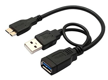 送料無料 USB3.0 Micro B-USB3.0 Type A OTG ケーブル USB給電端子付 オス-メス USB3.0 マイクロB For Lenovo ThinkPad 8/ Samsung Galaxy Note3 SC-01F/SCL22/S5 SC-04F/SCL23対応