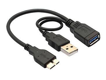 送料無料 USB3.0 Micro B-USB3.0 Type A OTG ケーブル USB給電端子付 オス-メス USB3.0 マイクロB For Lenovo ThinkPad 8/ Samsung Galaxy Note3 SC-01F/SCL22/S5 SC-04F/SCL23対応