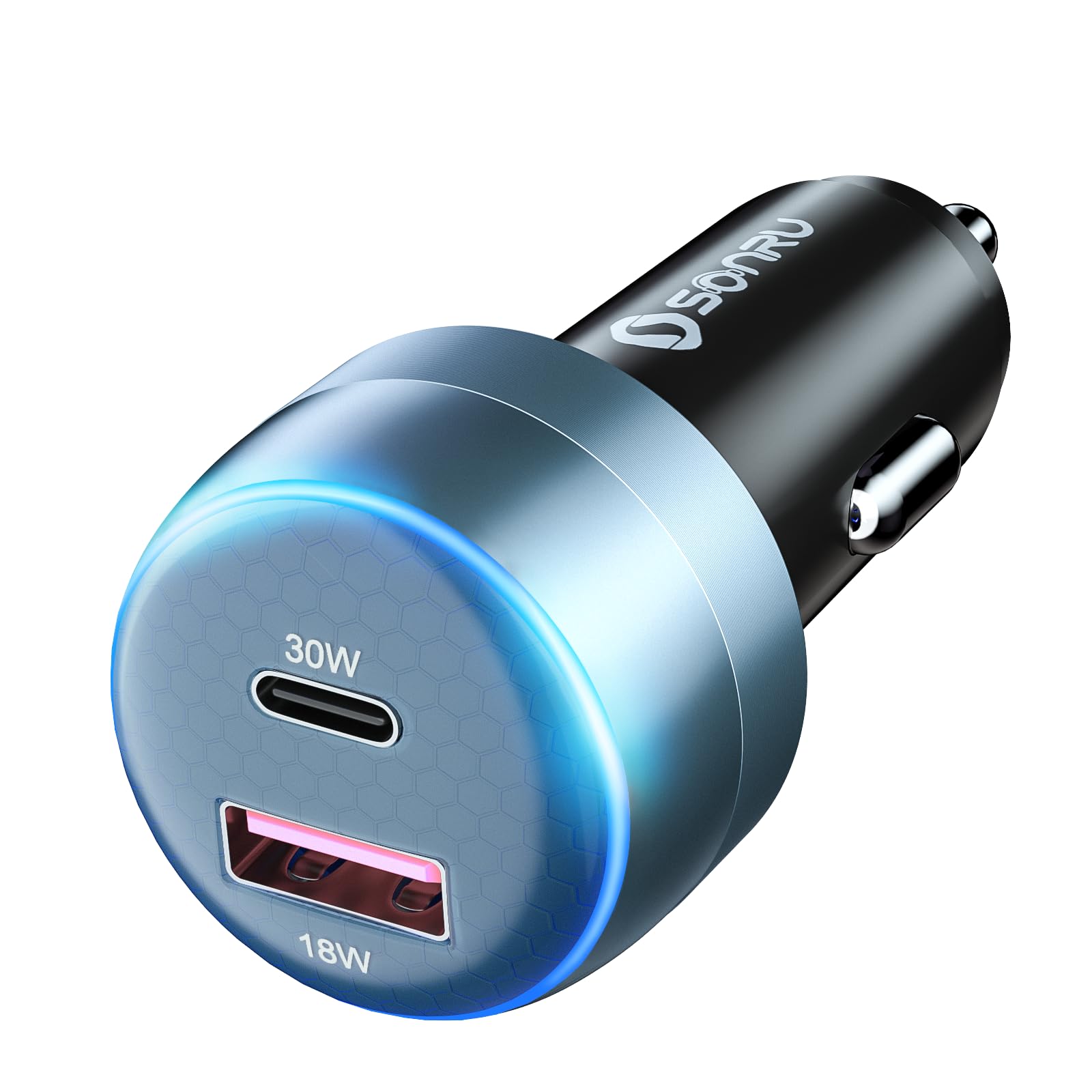 SONRU シガーソケット USB【2024 進化モデル】48W USB Cカーチャージャー【2ポート 急速充電】超小型2in1車 充電器 【PD30W&QC3.0】アンカー 車載充電器 iPhone 15 15 Plus 15 Pro Max14/13/12/11/8/iPad/Xperia/AQUOS/Pixel/Galaxy S23/22トなどに対応