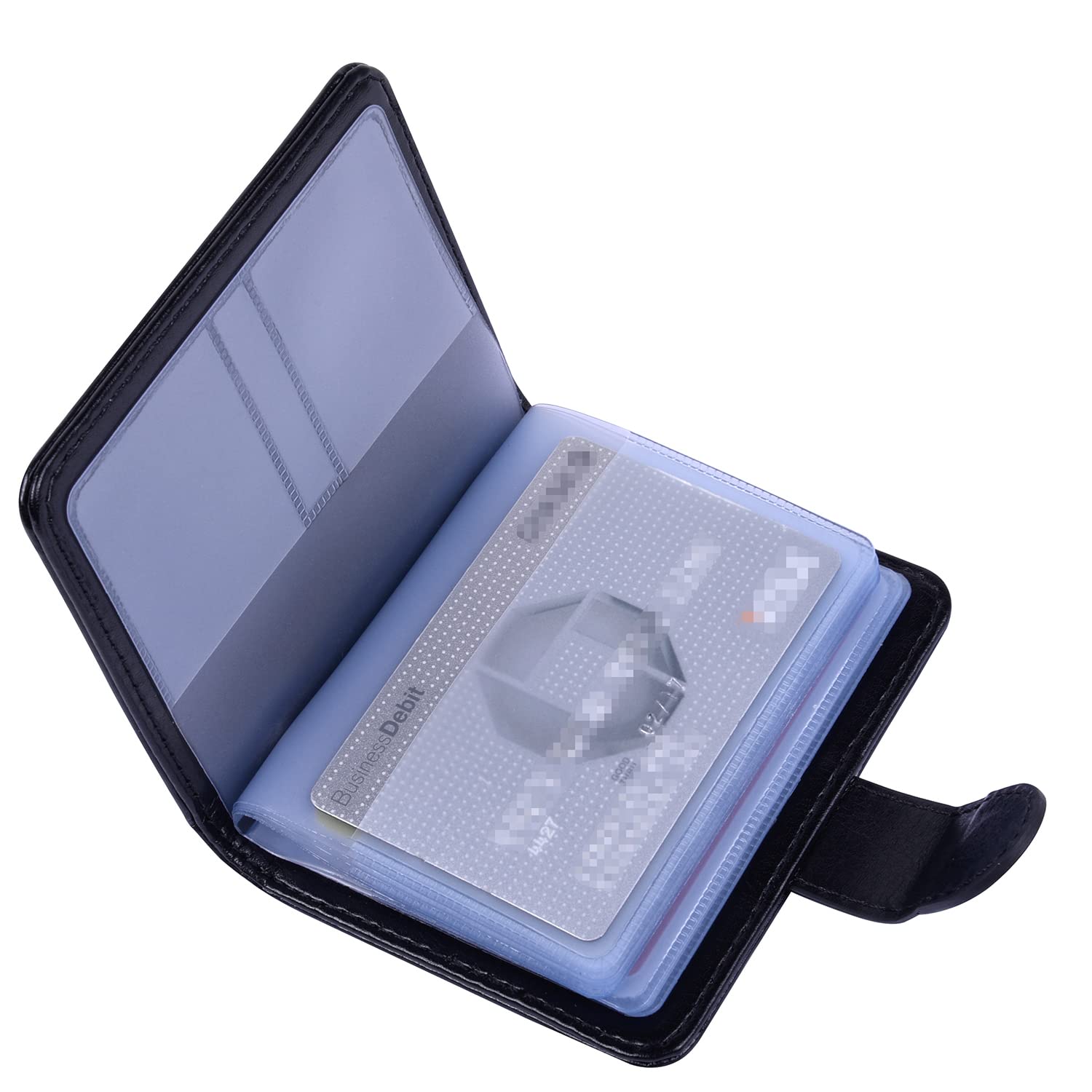 楽天MAHY[Wisdompro] カードケース 磁気 スキミング防止 名刺ファイル カード入れ クレジットカードケース 保険証/免許証/キャッシュカードに対応 PUレザー 二つ折り 縦型 20枚収納 ブラック