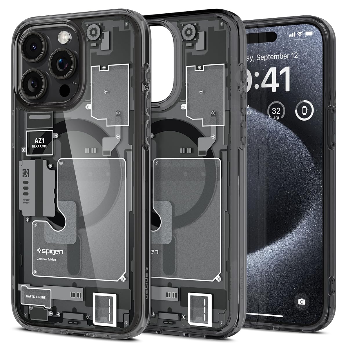 Spigen iPhone 15 Pro Max ケース クリア MagSafe対応 米軍MIL規格 ウルトラ・ハイブリッド・マグフィット ACS06582 (ゼロ・ワン)