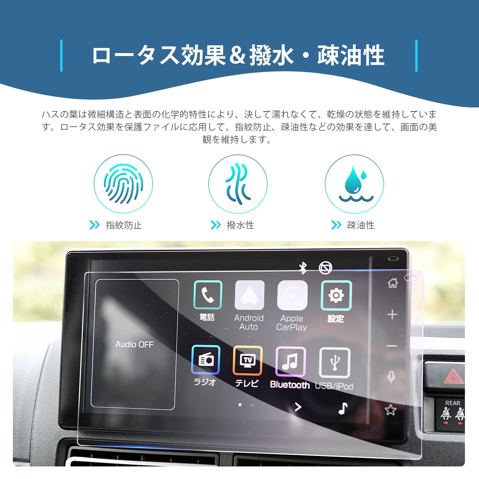 【GAFAT】ダイハツ アトレー S700V/S700W/S710V/S710W型 6代目 9インチ 2021年~現行 新型 純正ナビ アトレー 9インチナビ ディスプレイオーディオ 車用液晶保護フィルム アトレー s700v カーナビ 専用ガラスフィルム 9H硬度 強化ガラス 透光性 傷防止 汚れ防止 飛散防止