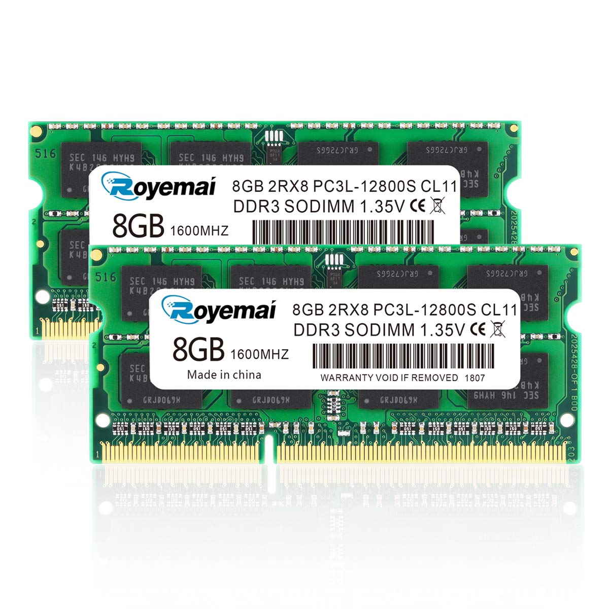 16GB PC3L-12800S DDR3L-1600 DDR3 1600MHZ SO-DIMM 8GB×2枚組 204ピン CL11 メモリモジュール ートPC用メモリ DDR3L対応モデル（電圧1.35V & 1.5V 両対応)